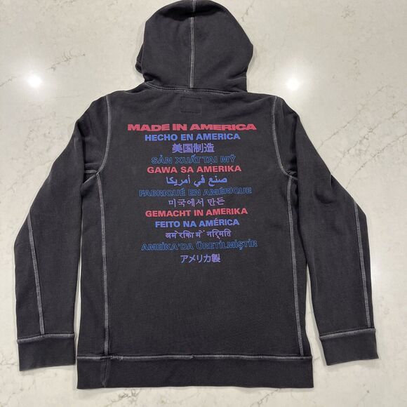 Abercrombie & Fitch X Made In America 2018 Merch Hoodie Sweatshirt USA Gray Sz S - Picture 2 of 12